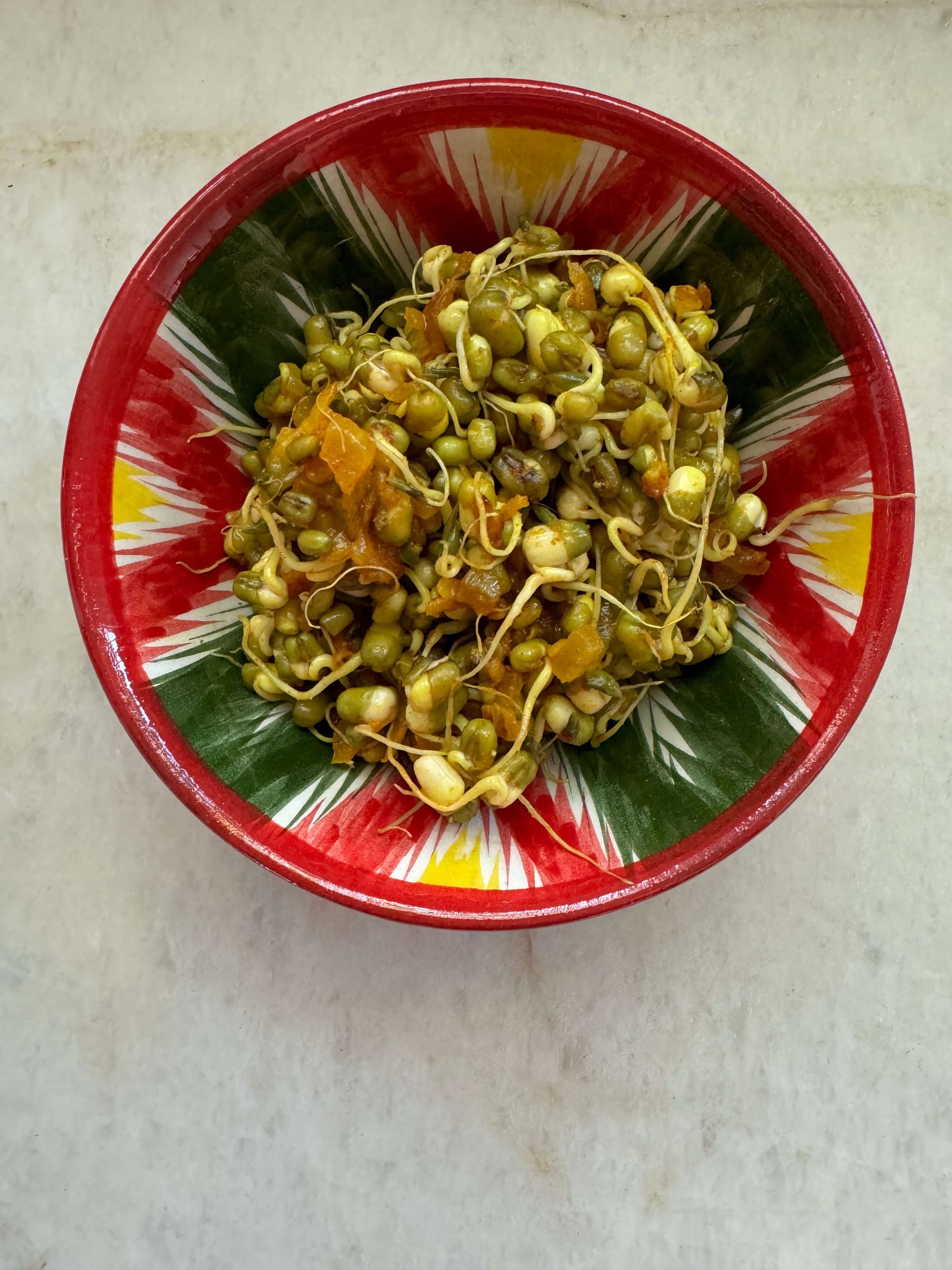 Stovetop: Warm Indian Sprouted Salad with Kala Namak